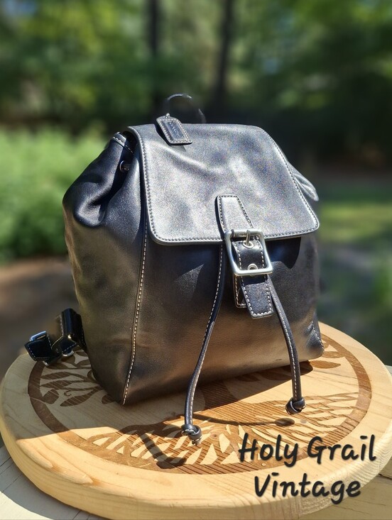 Coach Handbags - Vintage 2004 Coach Black Leather Legacy Backpack Daypack #9569